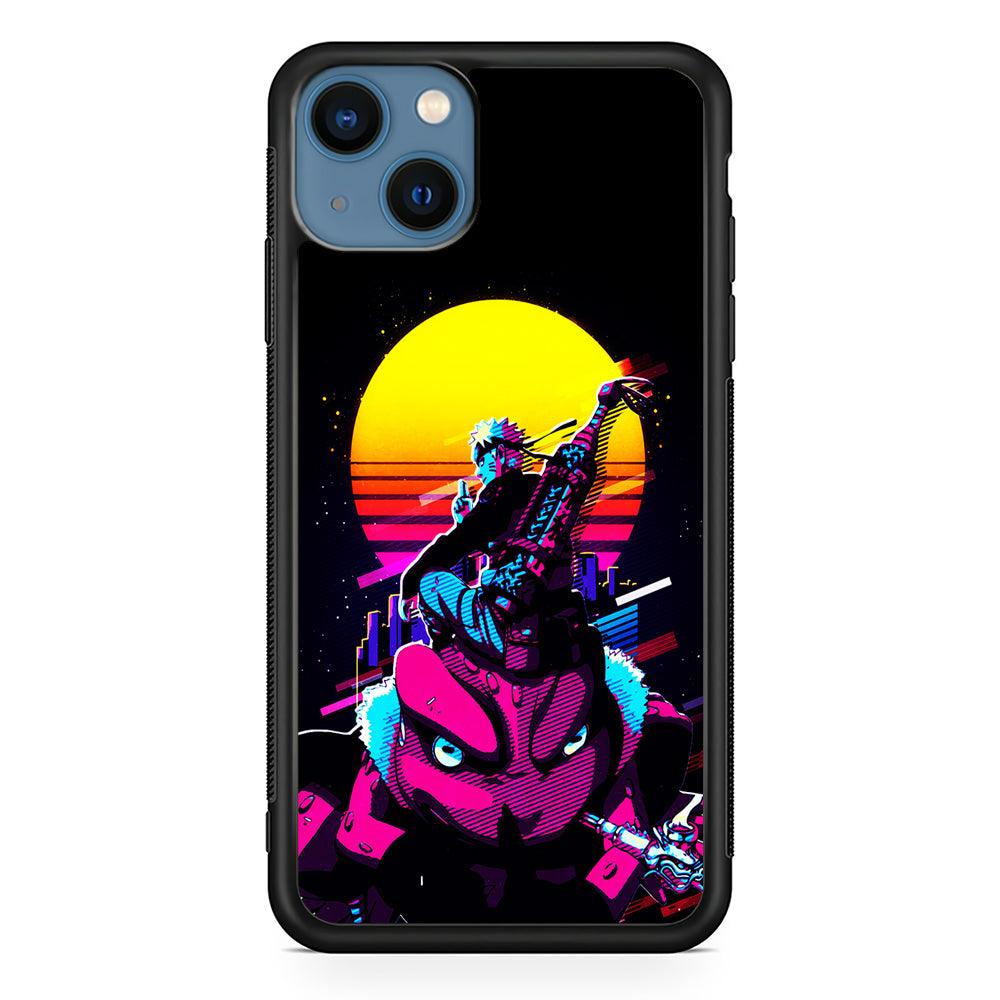 Naruto Sitting on Gamabunta iPhone 13 Case-Rubber / Black (2D Case)-Xtracase