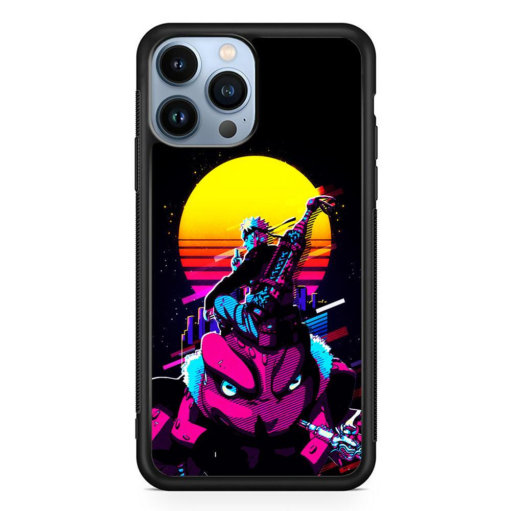 Naruto Sitting on Gamabunta iPhone 13 Pro Case-Rubber / Black (2D Case)-Xtracase