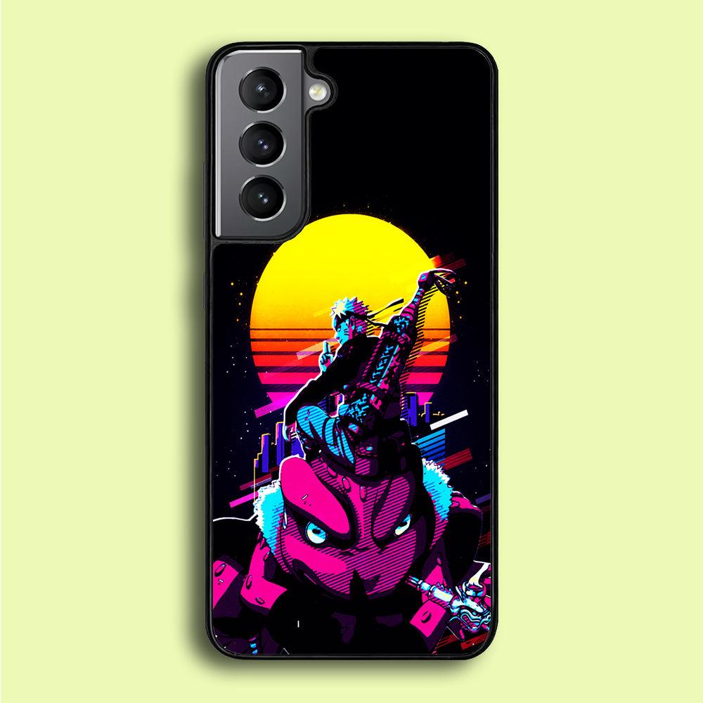 Naruto Sitting on Gamabunta Samsung Galaxy S21 Plus Case-Rubber / White (2D Case)-Xtracase