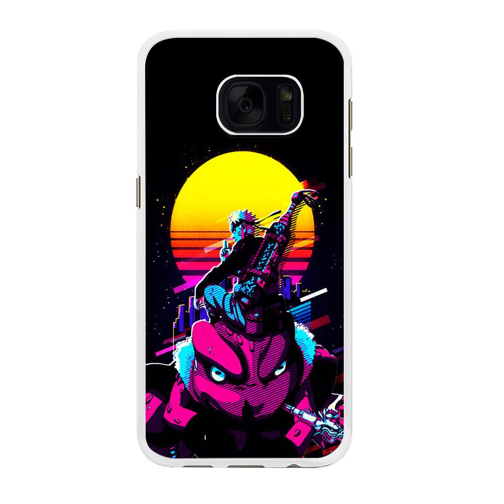 Naruto Sitting on Gamabunta Samsung Galaxy S7 Edge Case-Rubber / White (2D Case)-Xtracase
