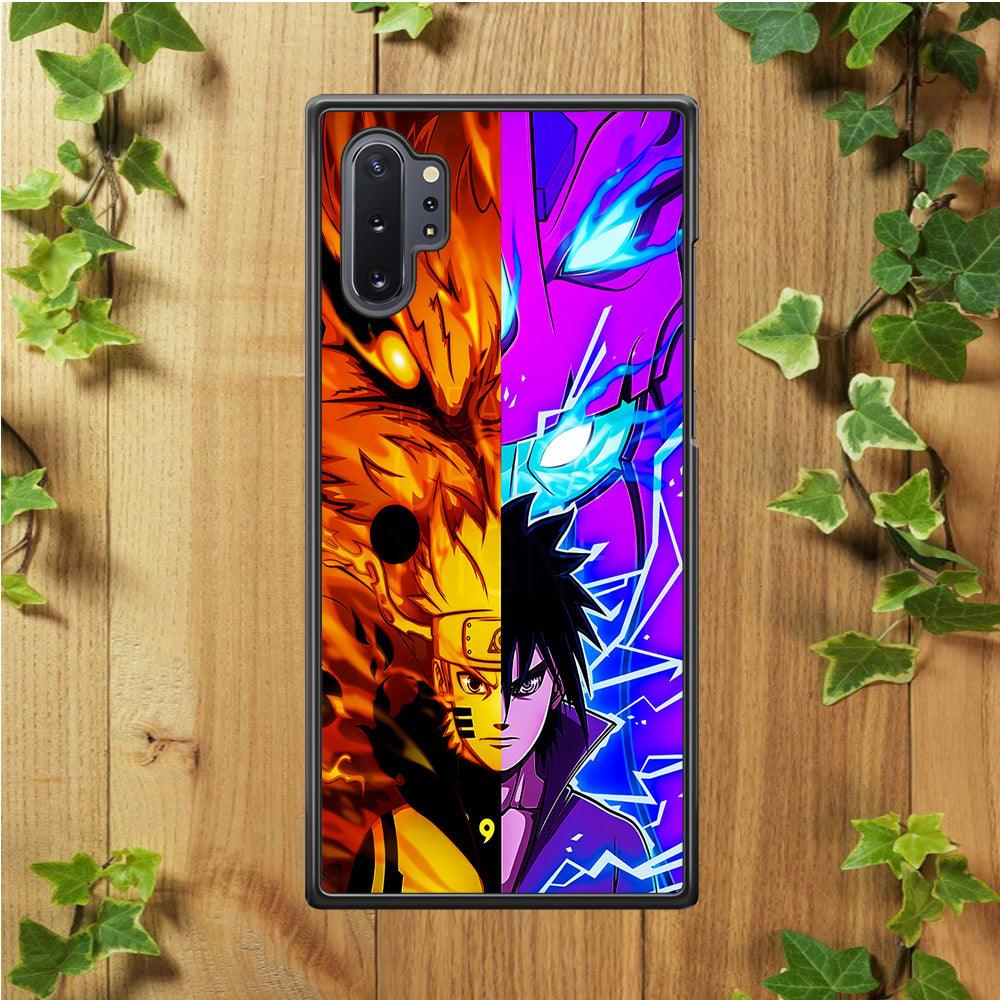 Naruto VS Sasuke Samsung Galaxy Note 10 Plus Case-Rubber / Black (2D Case)-Xtracase