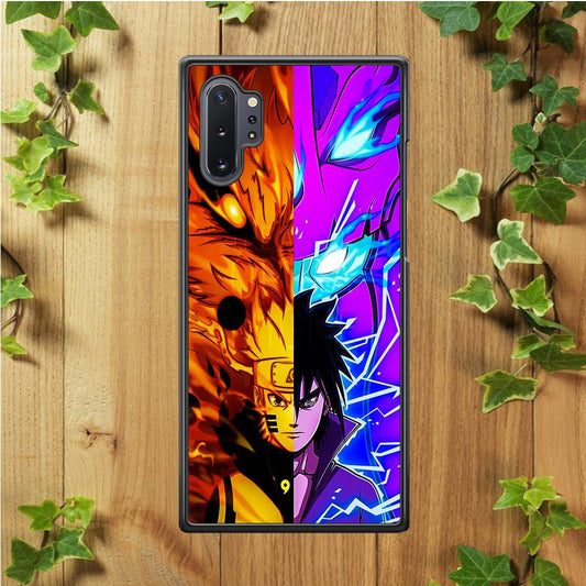 Naruto VS Sasuke Samsung Galaxy Note 10 Plus Case-Rubber / Black (2D Case)-Xtracase