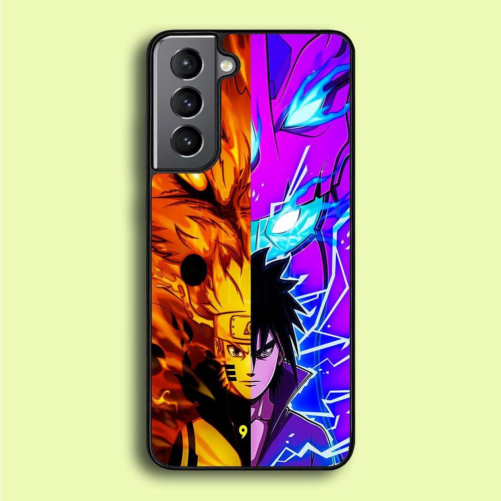 Naruto VS Sasuke Samsung Galaxy S21 Plus Case-Plastic / Full Wrap (3D Case)-Xtracase
