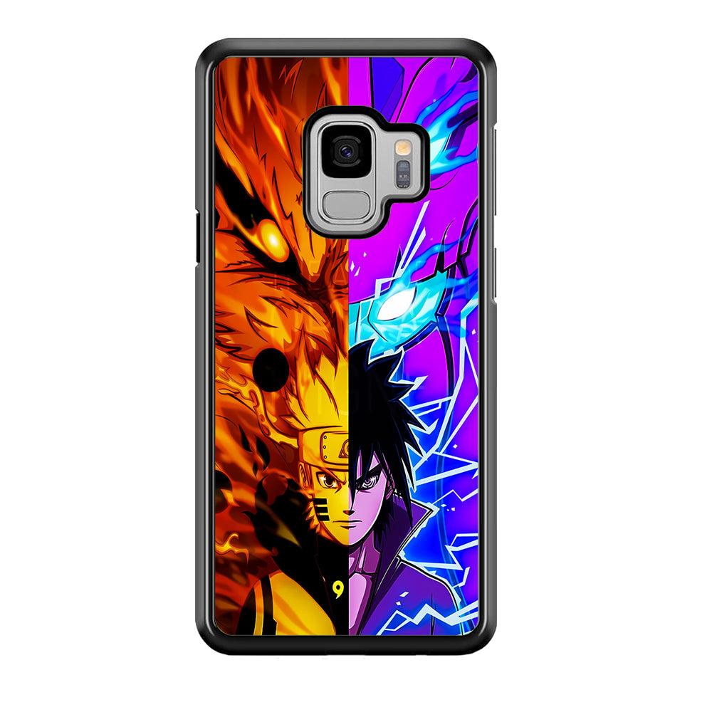 Naruto VS Sasuke Samsung Galaxy S9 Case-Rubber / Black (2D Case)-Xtracase
