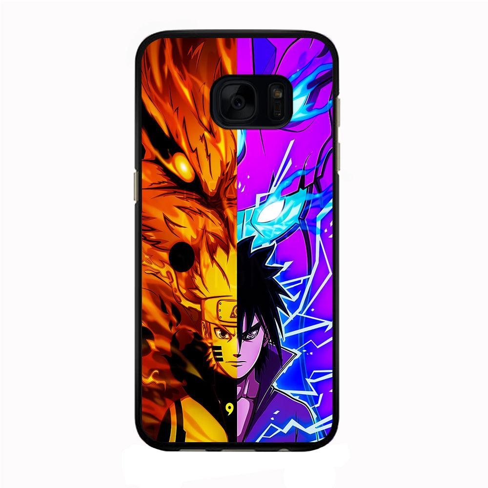 Naruto VS Sasuke Samsung Galaxy S7 Edge Case-Rubber / Black (2D Case)-Xtracase