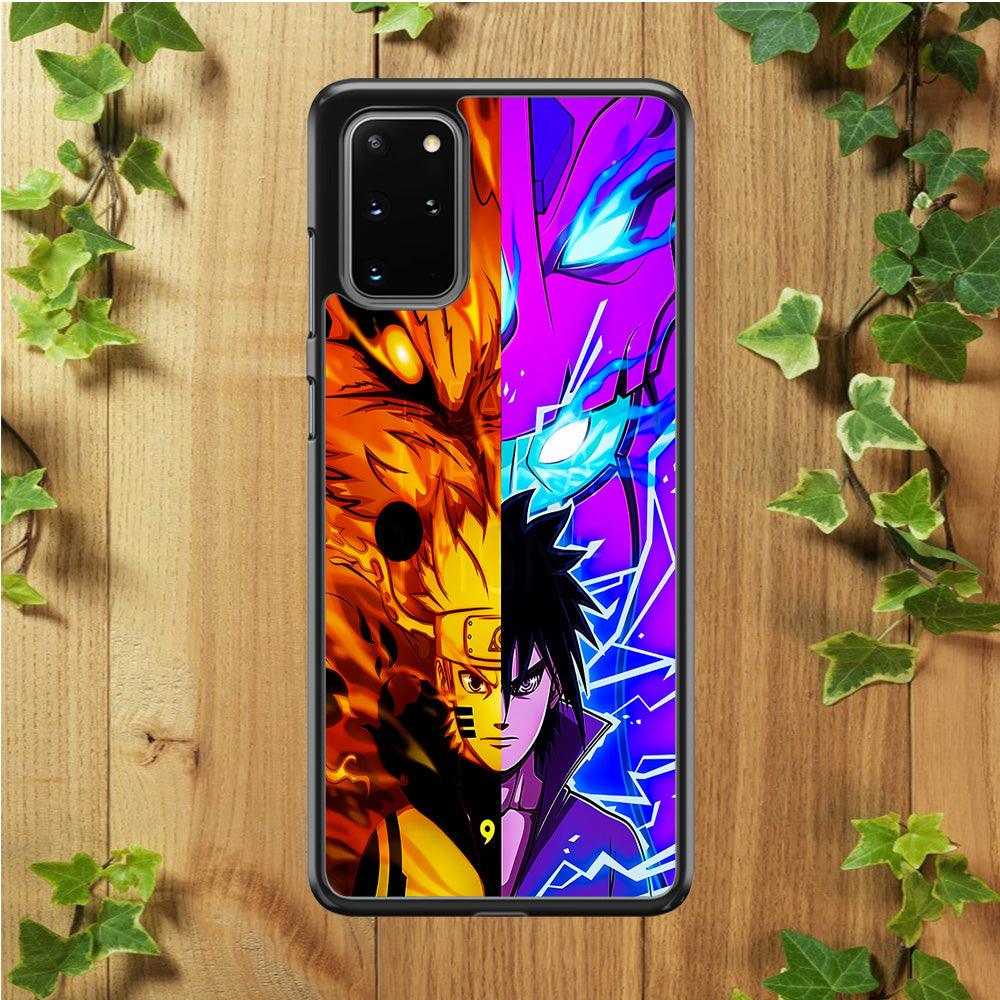 Naruto VS Sasuke Samsung Galaxy S20 Plus Case-Rubber / Black (2D Case)-Xtracase