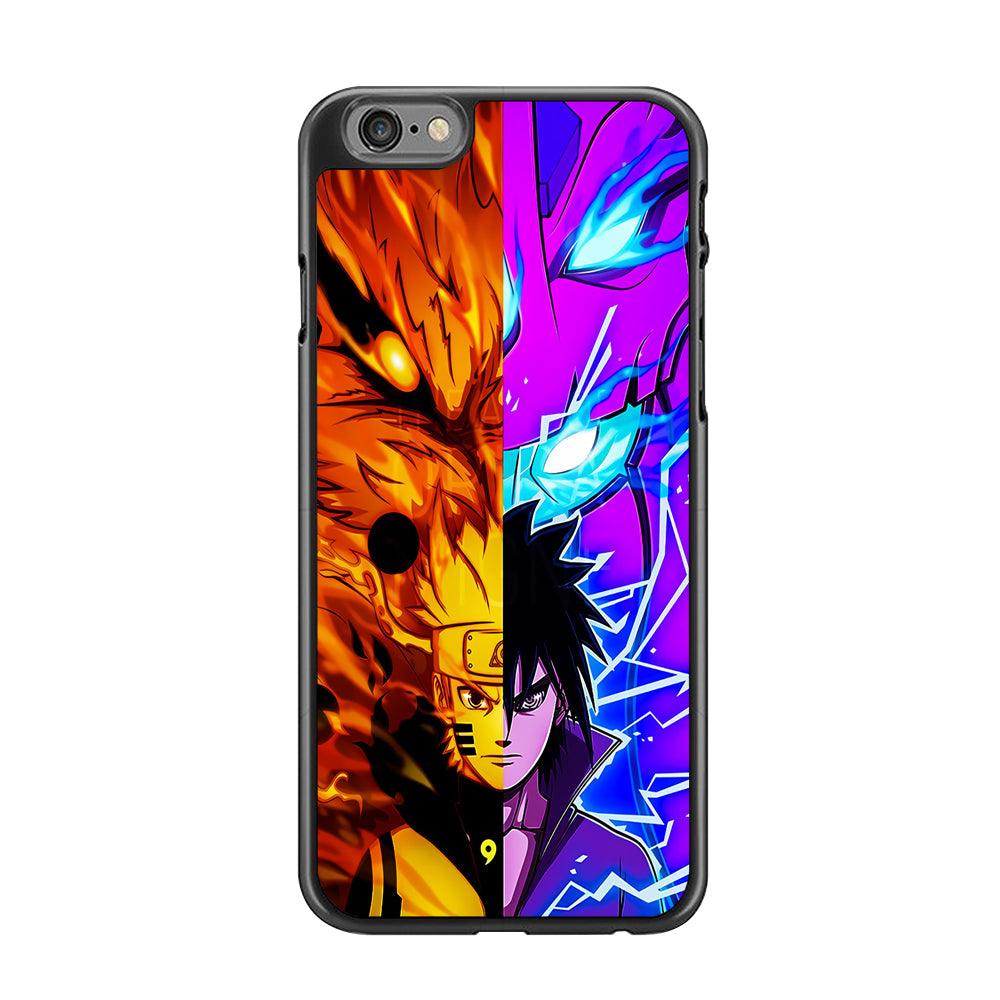 Naruto VS Sasuke iPhone 6 Plus | 6s Plus Case-Rubber / Black (2D Case)-Xtracase