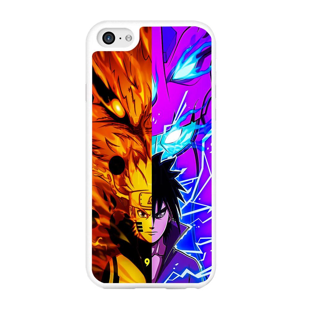 Naruto VS Sasuke iPhone 6 Plus | 6s Plus Case-Rubber / White (2D Case)-Xtracase