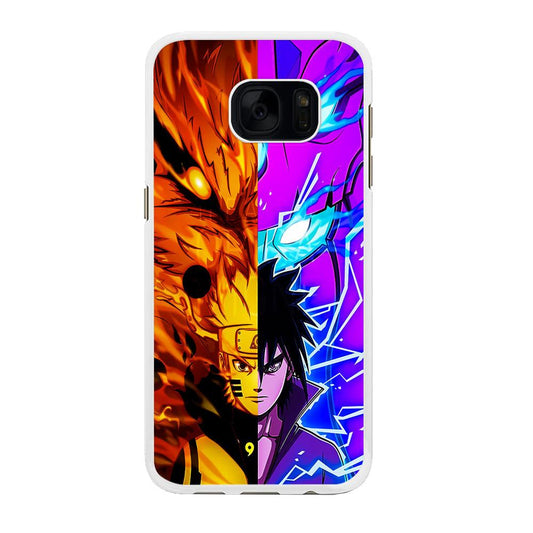 Naruto VS Sasuke Samsung Galaxy S7 Edge Case-Rubber / White (2D Case)-Xtracase