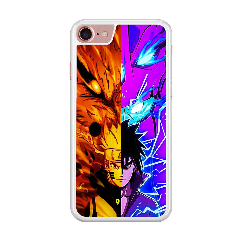 Naruto VS Sasuke iPhone SE 2020 Case-Rubber / White (2D Case)-Xtracase