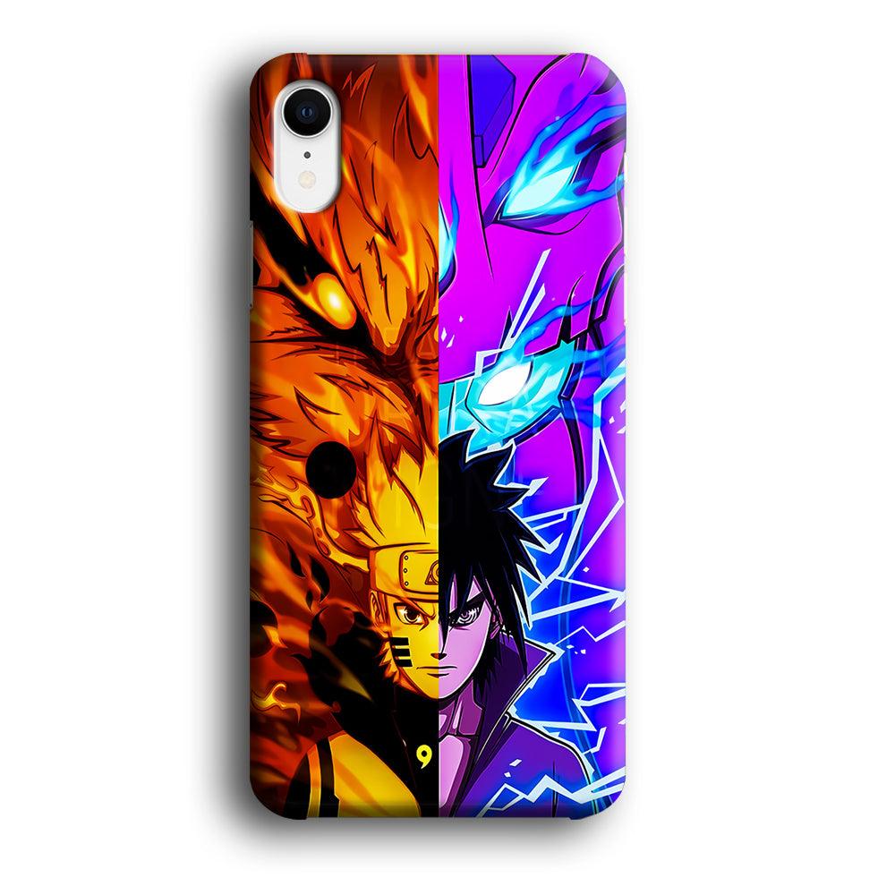 Naruto VS Sasuke iPhone XR Case-Plastic / Full Wrap (3D Case)-Xtracase