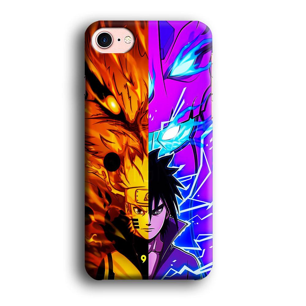 Naruto VS Sasuke iPhone 8 Case-Plastic / Full Wrap (3D Case)-Xtracase