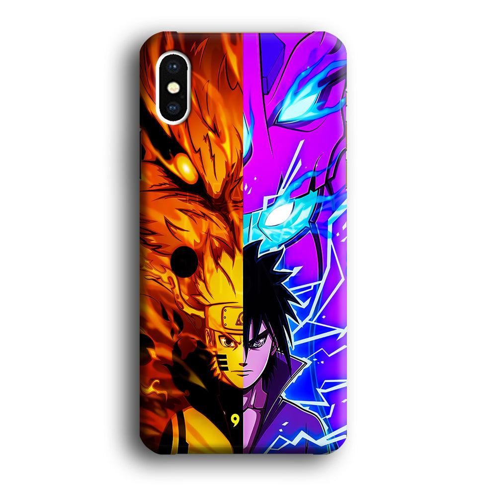 Naruto VS Sasuke iPhone Xs Case-Plastic / Full Wrap (3D Case)-Xtracase