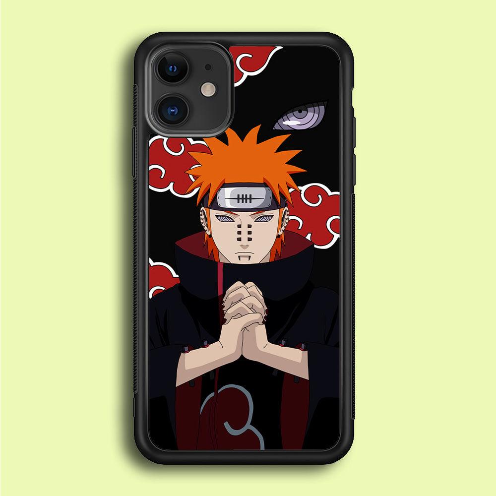 Naruto Yahiko Pain Akatsuki iPhone 12 Mini Case-Rubber / Black (2D Case)-Xtracase