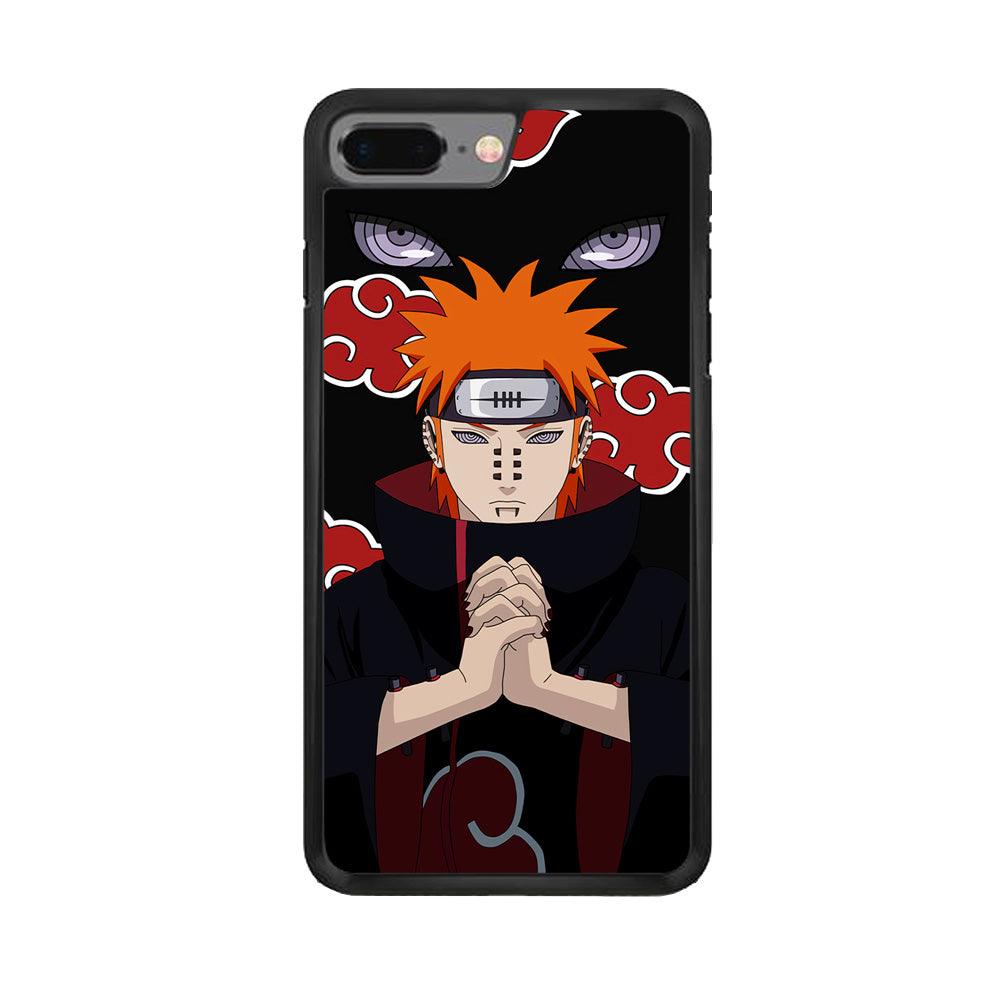 Naruto Yahiko Pain Akatsuki iPhone 8 Plus Case-Rubber / Black (2D Case)-Xtracase
