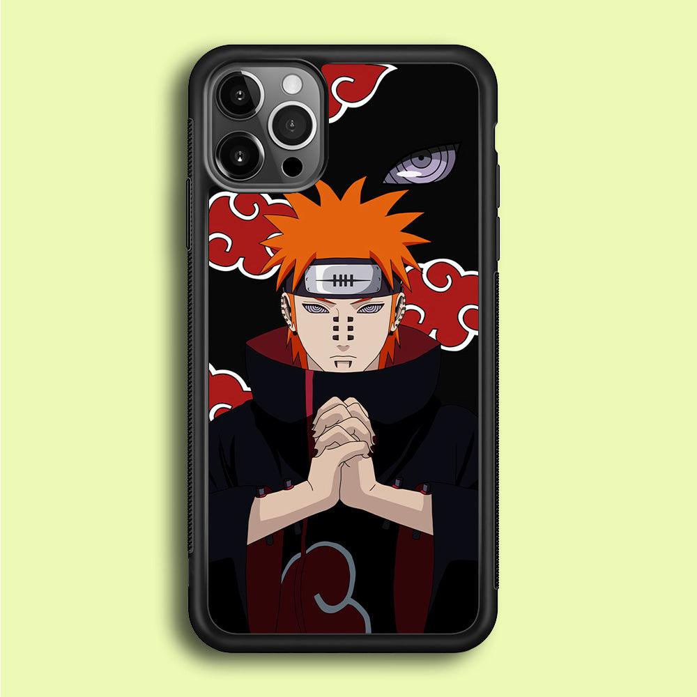 Naruto Yahiko Pain Akatsuki iPhone 12 Pro Case-Rubber / Black (2D Case)-Xtracase