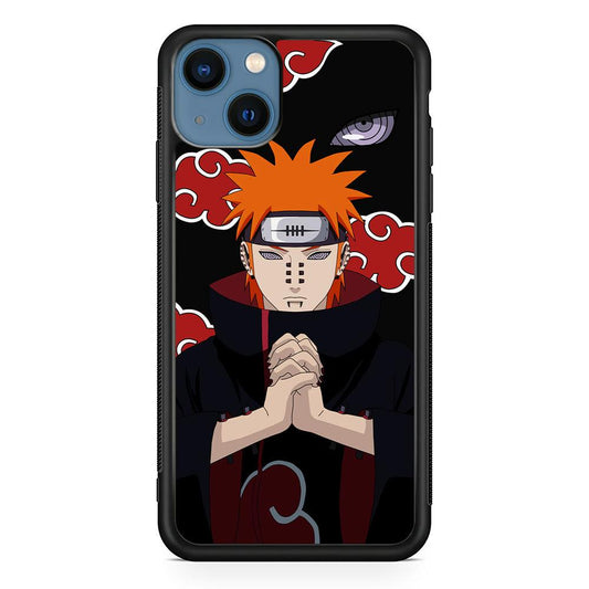 Naruto Yahiko Pain Akatsuki iPhone 13 Mini Case-Rubber / Black (2D Case)-Xtracase
