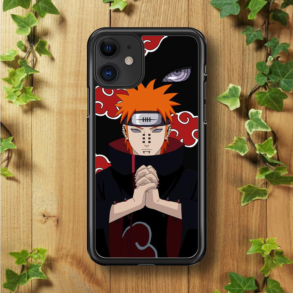 Naruto Yahiko Pain Akatsuki iPhone 11 Case-Rubber / Black (2D Case)-Xtracase