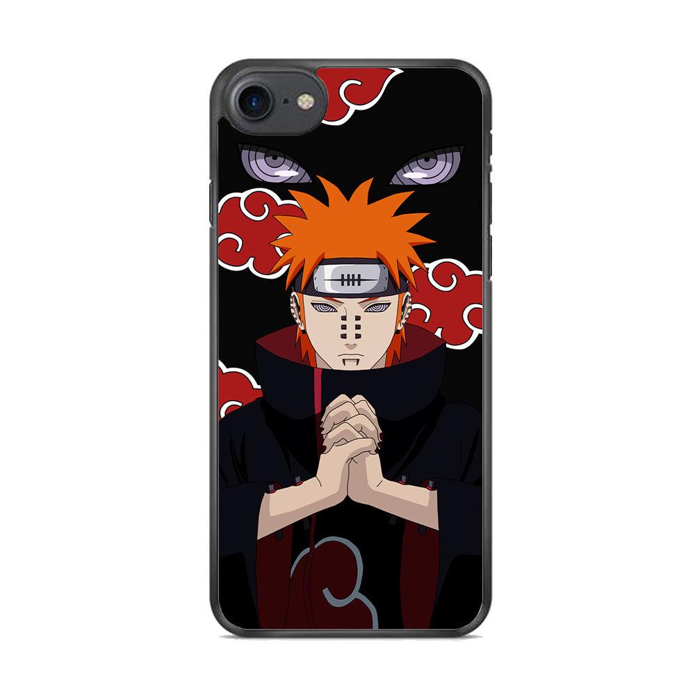 Naruto Yahiko Pain Akatsuki iPhone 8 Case-Rubber / Black (2D Case)-Xtracase