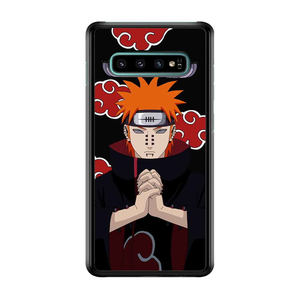 Naruto Yahiko Pain Akatsuki Samsung Galaxy S10 Case-Rubber / White (2D Case)-Xtracase