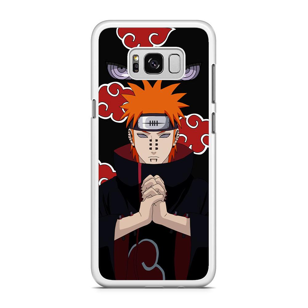 Naruto Yahiko Pain Akatsuki Samsung Galaxy S8 Case-Rubber / White (2D Case)-Xtracase