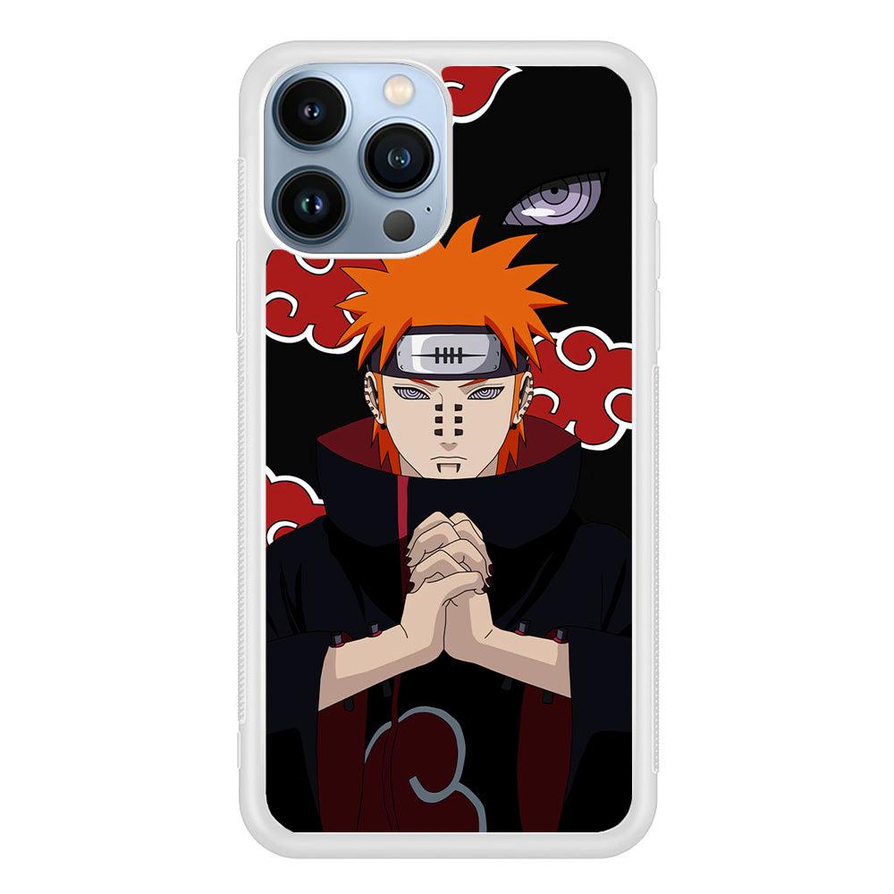 Naruto Yahiko Pain Akatsuki iPhone 13 Pro Max Case-Rubber / White (2D Case)-Xtracase