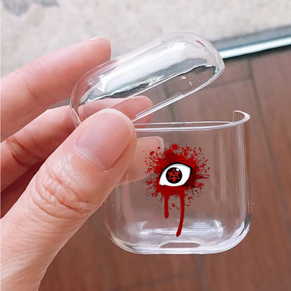 Naruto Bloody Sharingan Eye Hard Plastic Protective Clear Case Cover For Apple Airpods