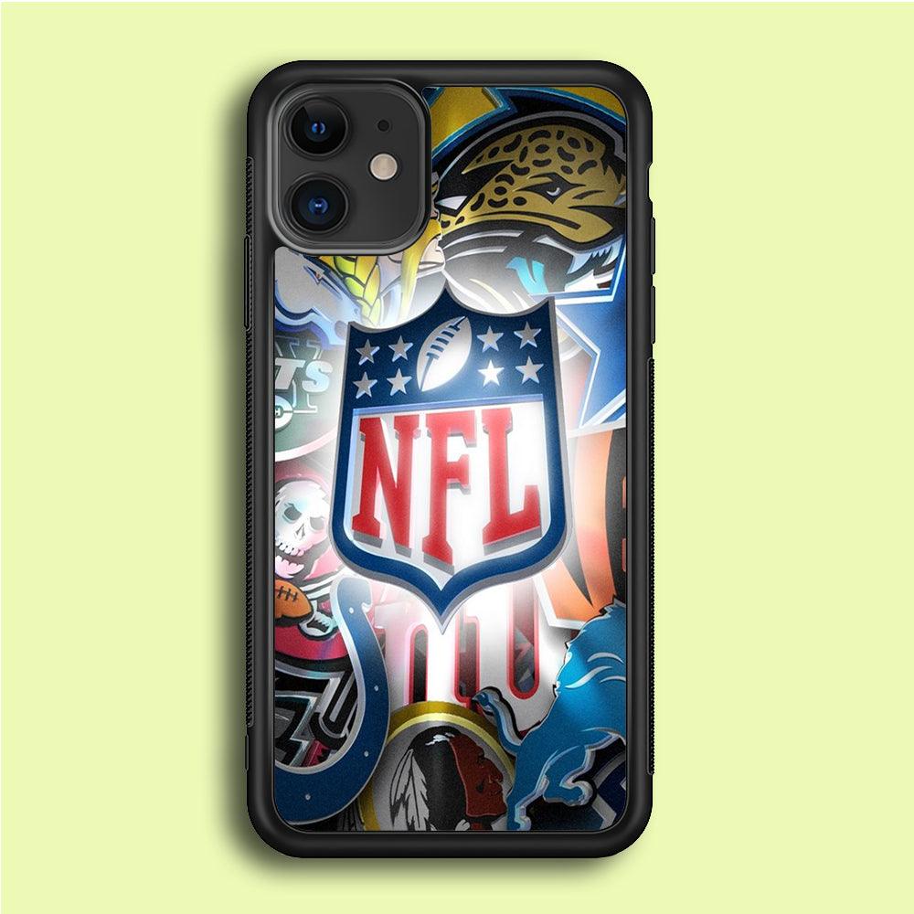 National Football League 002 iPhone 12 Case-Rubber / Black (2D Case)-Xtracase