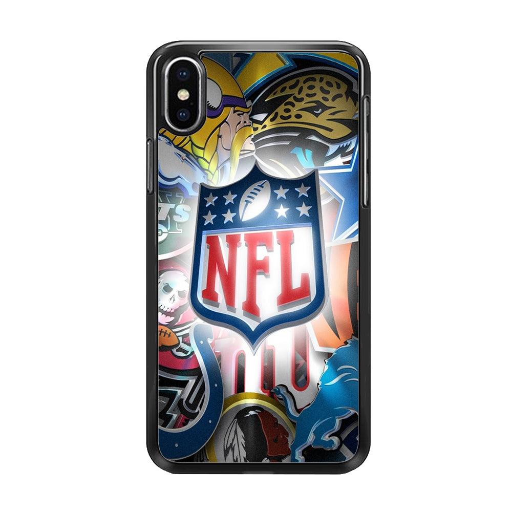 National Football League 002 iPhone Xs Max Case-Rubber / Black (2D Case)-Xtracase