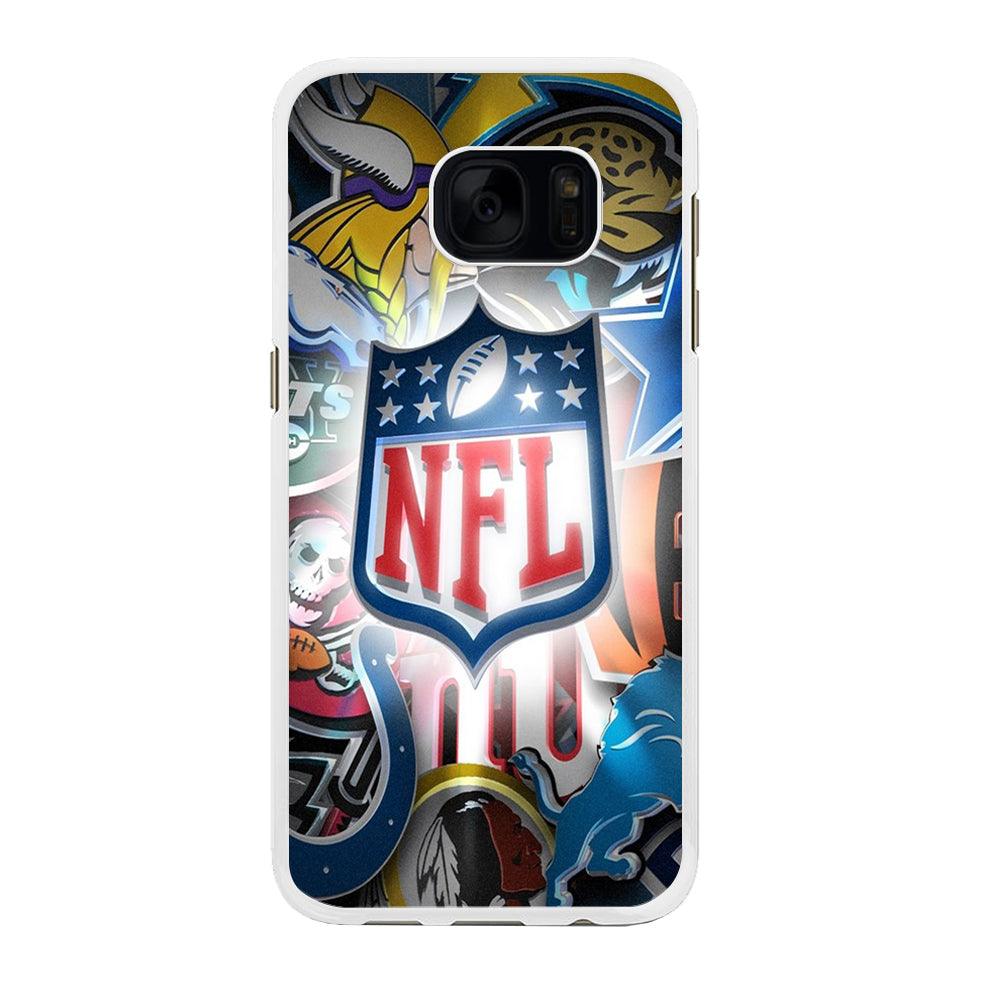 National Football League 002 Samsung Galaxy S7 Edge Case-Rubber / White (2D Case)-Xtracase