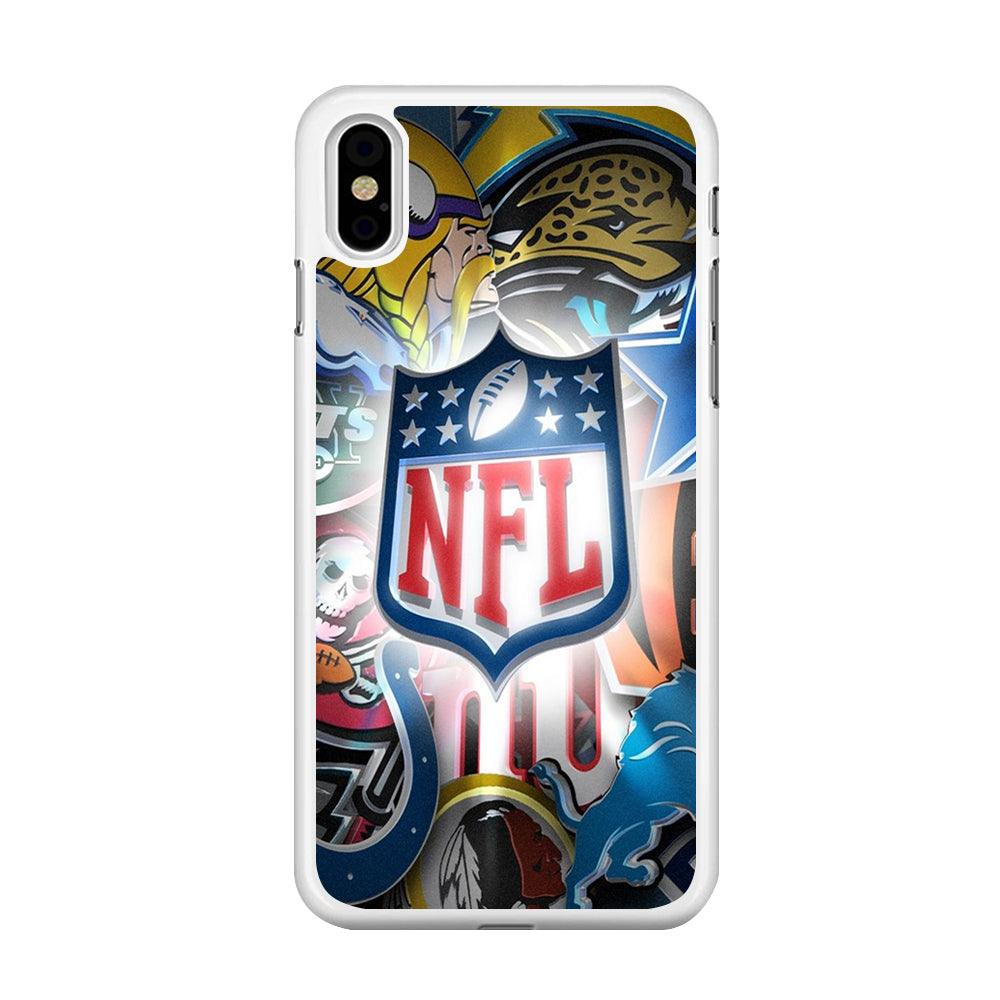 National Football League 002 iPhone Xs Case-Rubber / White (2D Case)-Xtracase