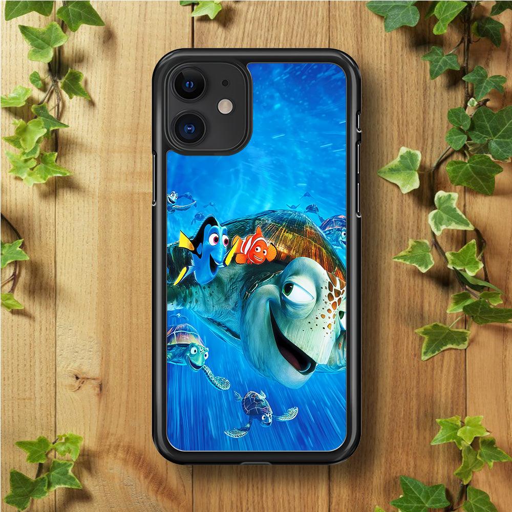 Nemo Dorry and Turtles iPhone 11 Case-Rubber / Black (2D Case)-Xtracase