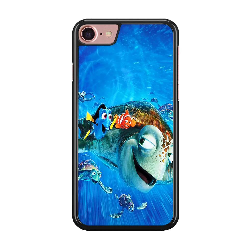 Nemo Dorry and Turtles iPhone 8 Case-Rubber / Black (2D Case)-Xtracase