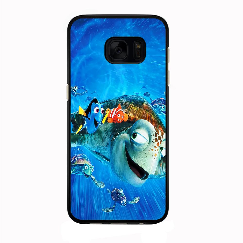 Nemo Dorry and Turtles Samsung Galaxy S7 Edge Case-Rubber / Black (2D Case)-Xtracase