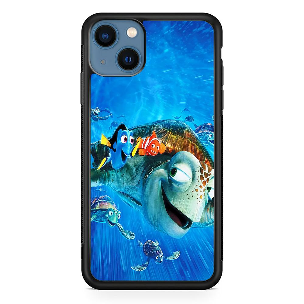 Nemo Dorry and Turtles iPhone 13 Case-Rubber / Black (2D Case)-Xtracase