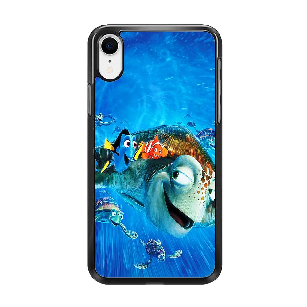 Nemo Dorry and Turtles iPhone XR Case-Rubber / Black (2D Case)-Xtracase