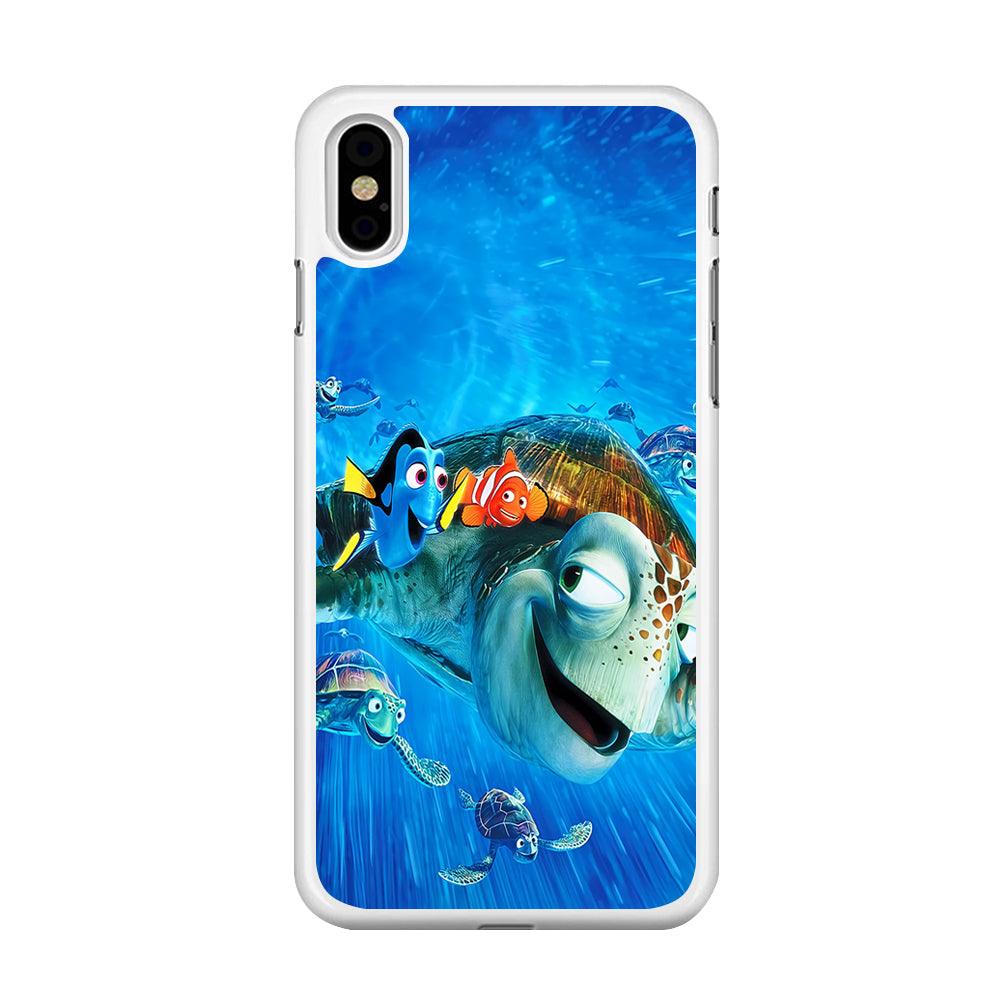 Nemo Dorry and Turtles iPhone X Case-Rubber / White (2D Case)-Xtracase