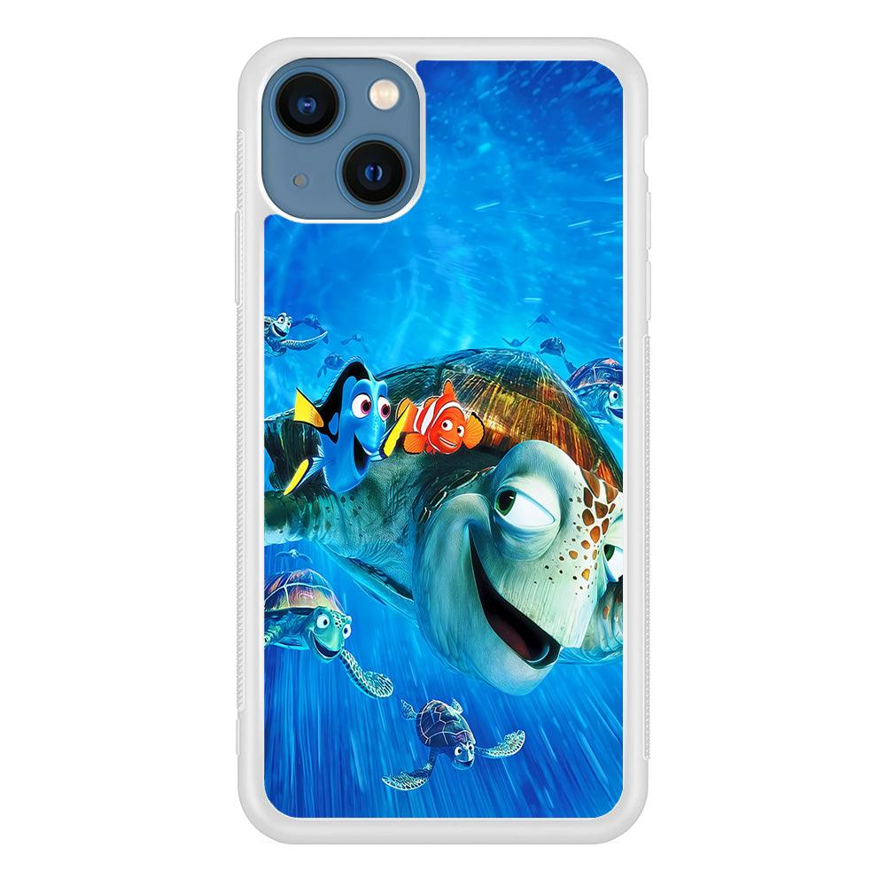 Nemo Dorry and Turtles iPhone 13 Mini Case-Rubber / White (2D Case)-Xtracase