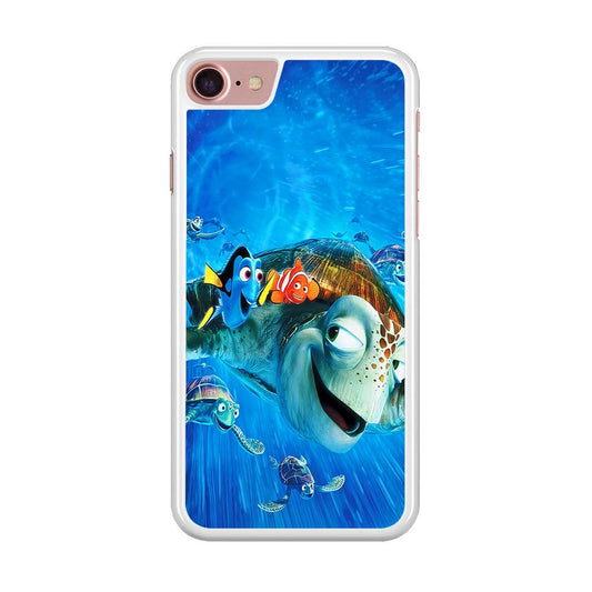 Nemo Dorry and Turtles iPhone SE 2020 Case-Rubber / White (2D Case)-Xtracase