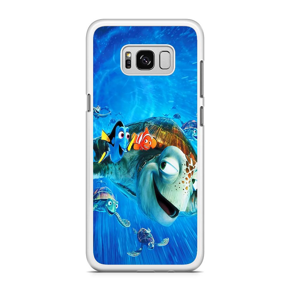 Nemo Dorry and Turtles Samsung Galaxy S8 Case-Rubber / White (2D Case)-Xtracase