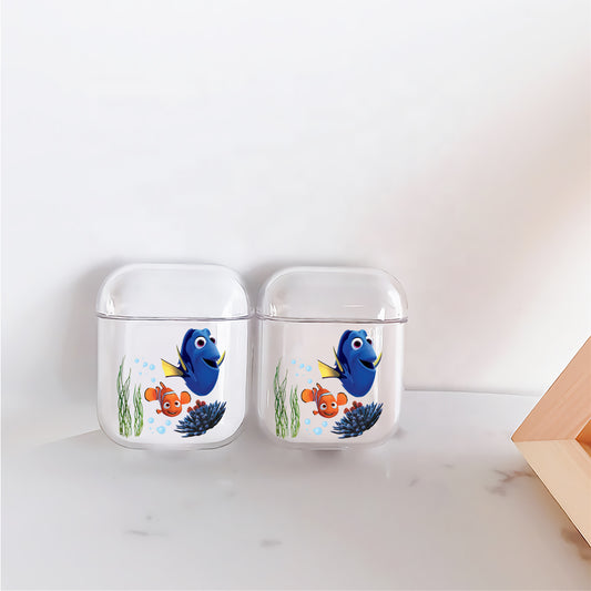 Nemo and Dory Hard Plastic Protective Clear Case Cover For Apple Airpods