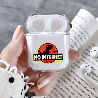 No Internet  Hard Plastic Protective Clear Case Cover For Apple Airpods