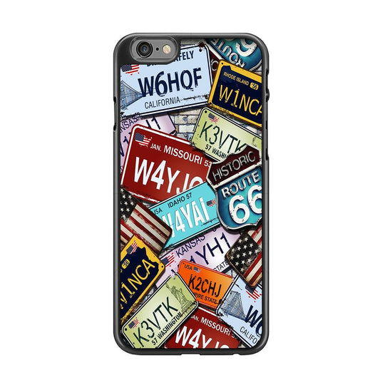 Number Plates Vintage US iPhone 6 | 6s Case-Rubber / Black (2D Case)-Xtracase