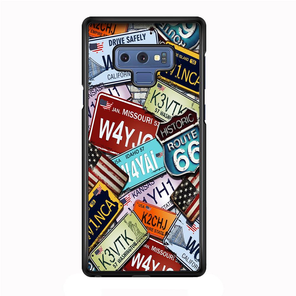 Number Plates Vintage US Samsung Galaxy Note 9 Case-Rubber / White (2D Case)-Xtracase