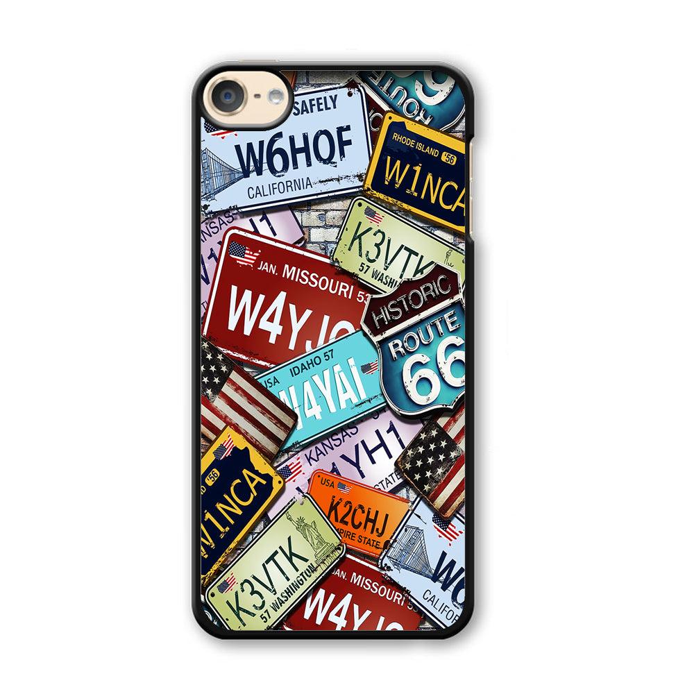 Number Plates Vintage US iPod Touch 6 Case-Plastic / White (2D Case)-Xtracase