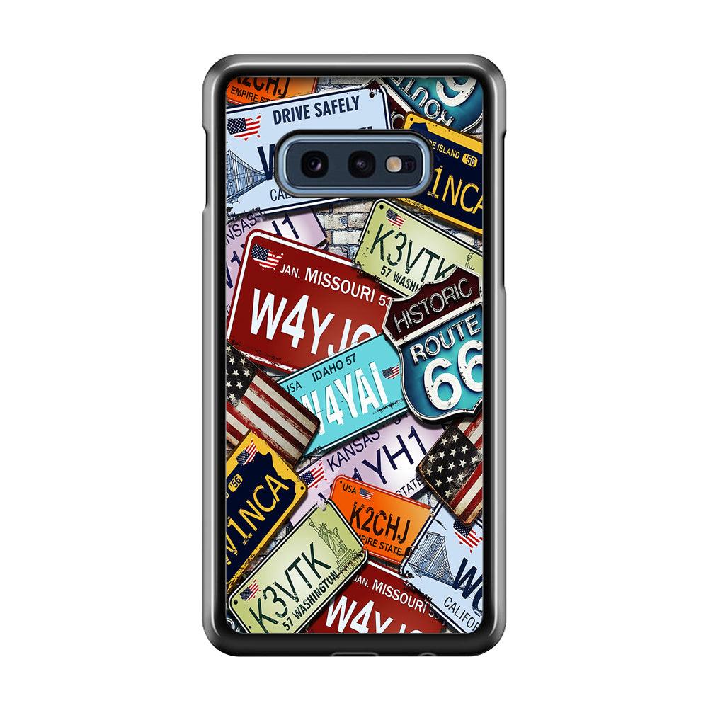 Number Plates Vintage US Samsung Galaxy S10E Case-Plastic / Full Wrap (3D Case)-Xtracase