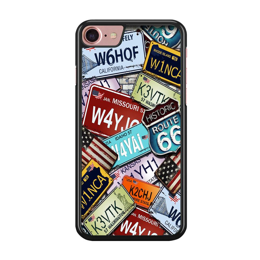 Number Plates Vintage US iPhone SE 2020 Case-Rubber / Black (2D Case)-Xtracase