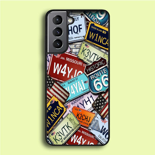 Number Plates Vintage US Samsung Galaxy A16 Case-Rubber / White (2D Case)-Xtracase