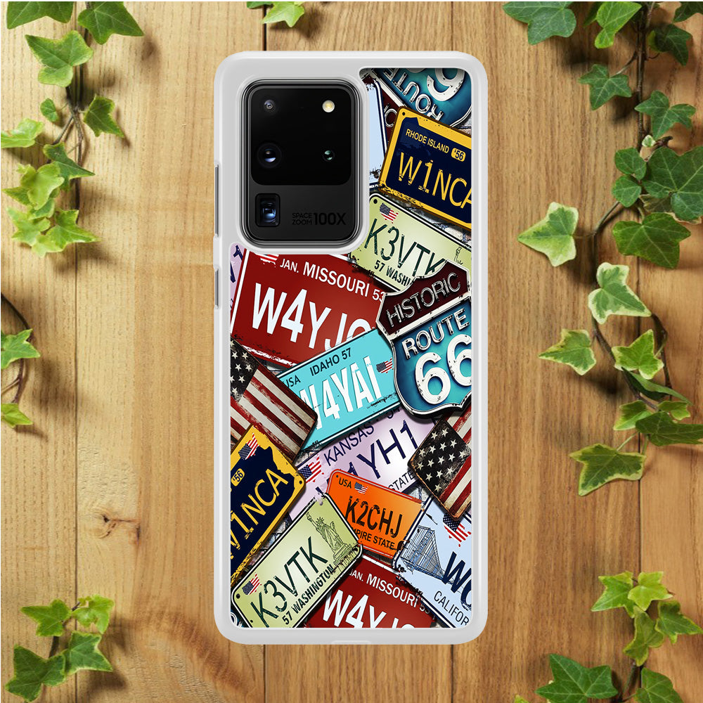 Number Plates Vintage US Samsung Galaxy S20 Ultra Case