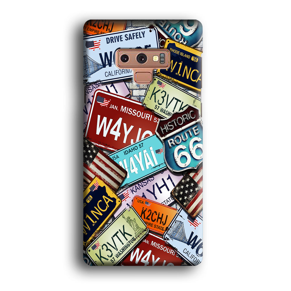 Number Plates Vintage US Samsung Galaxy Note 9 Case